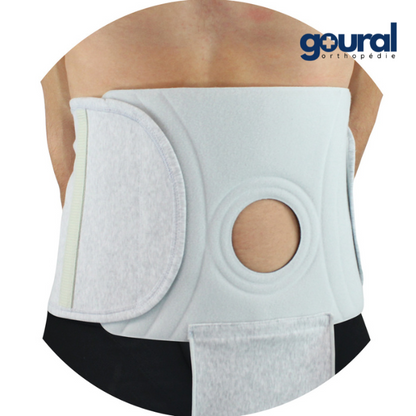 Abdominal support belt for ostomy