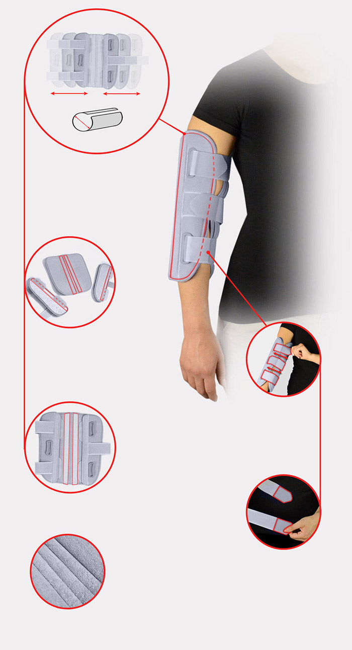 Férula de inmovilización de codo extendida CubElbow OS (Talla única)