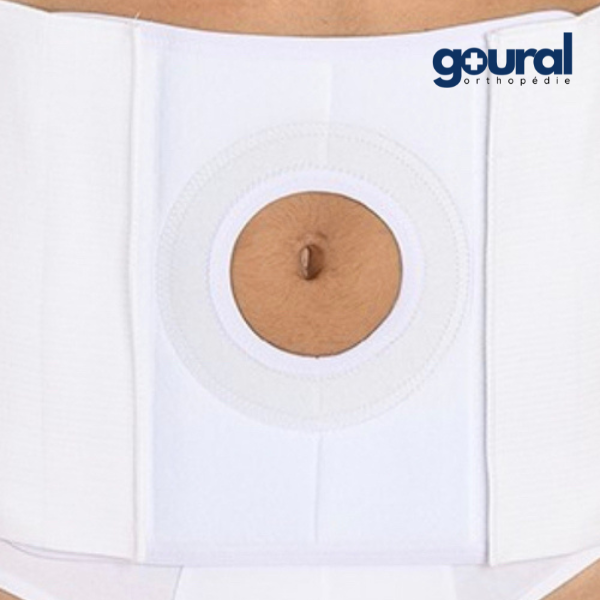 Abdominal plastron for belt for ostomy people Pannello